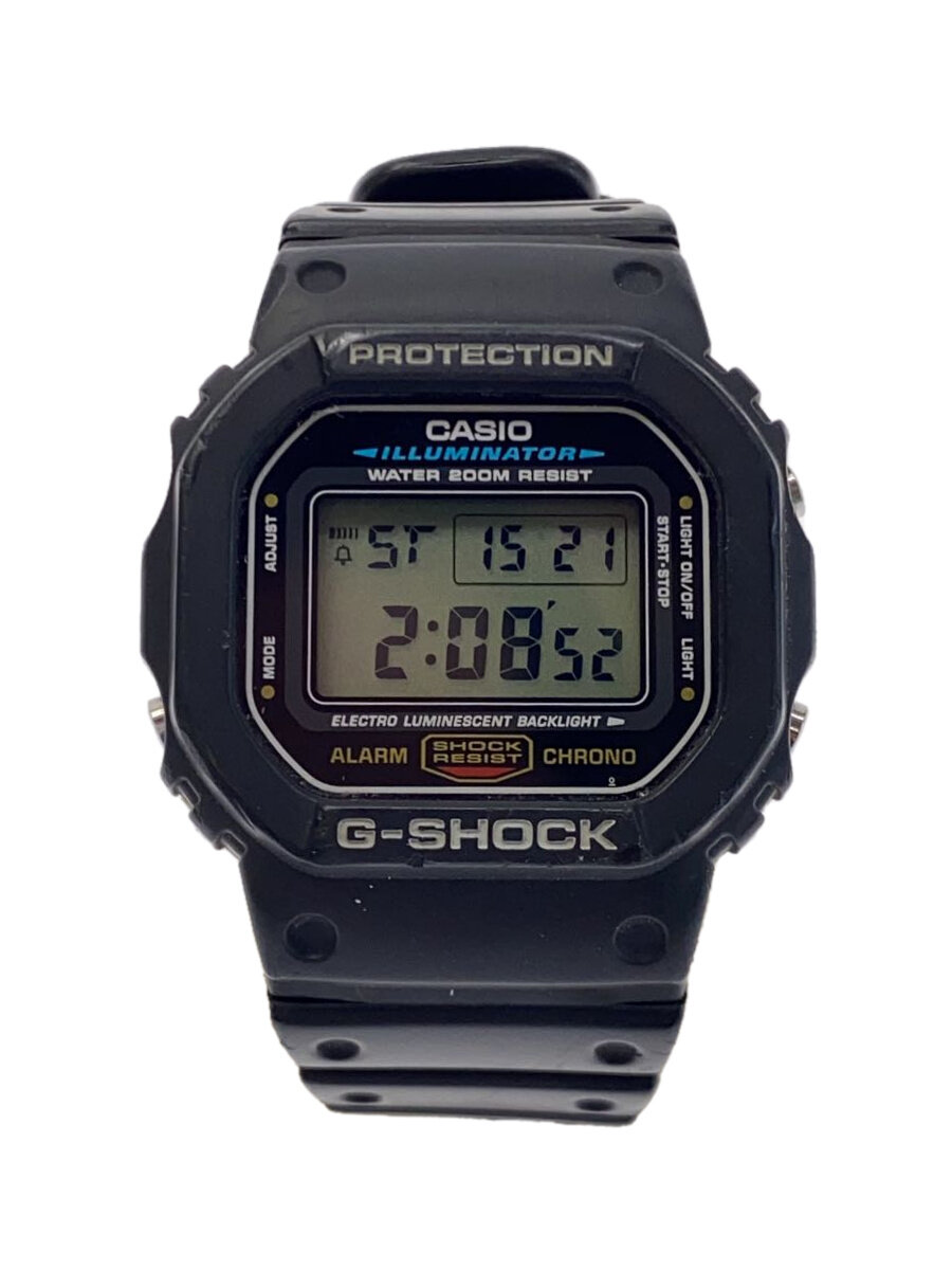 【中古】CASIO◆クォーツ腕時計・G-SHOCK/デジタル/ラバー/WHT/BLK【服飾雑貨他】