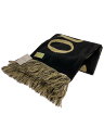 【中古】ARIES◆毛羽立ち有/Football Scarf/No PROBLEMO/ストール/ウール/BLK/メンズ【服飾雑貨他】