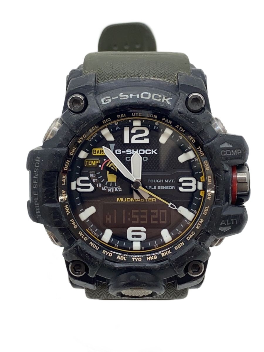 【中古】CASIO◆ソーラー腕時計・G-SHOCK/デジアナ/ラバー/BLK/KHK//【服飾雑貨他】