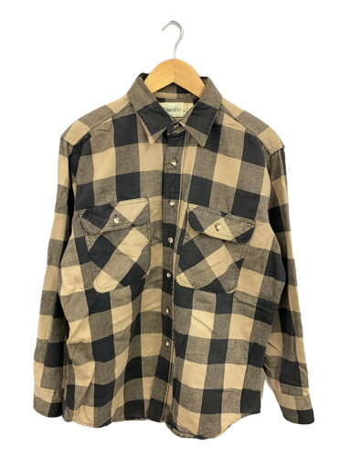 【中古】ST JOHN’S BAY◆90s/ネルシャツ/L/コットン/BEG/チェック/ブロックチェック/ヘビーネル【メンズウェア】 【中古】ST JOHN’S BAY◆90s/ネルシャツ/L/コットン/BEG/チェック/ブロックチェック/ヘビーネル【メンズウェア】