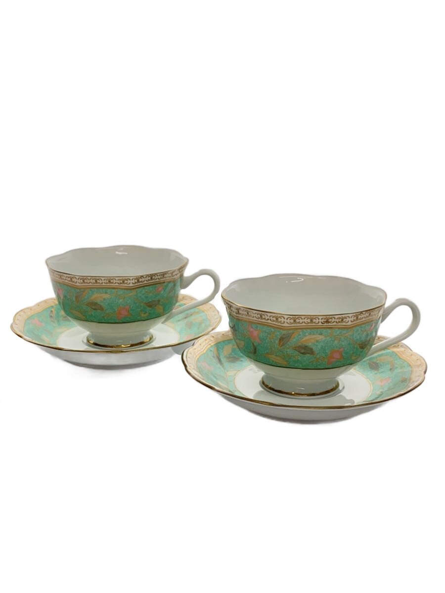 【中古】NARUMI◆カップ&ソーサー/2点セット/GRN【キッチン用品】