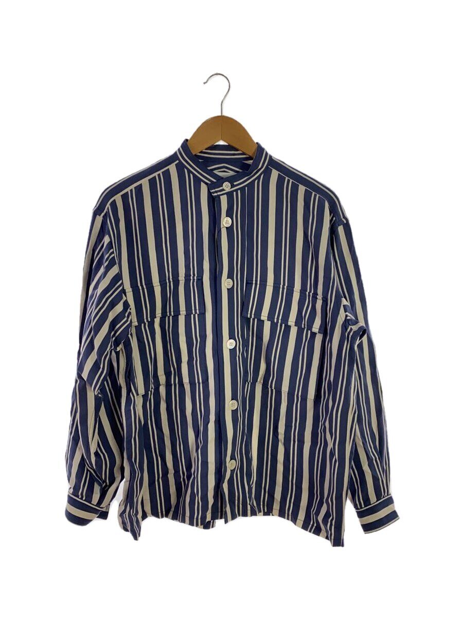 【中古】RAINMAKER KYOTO◆長袖シャツ/1/ポリエステル/IDG/ストライプ/RM211-030//【メンズウェア】