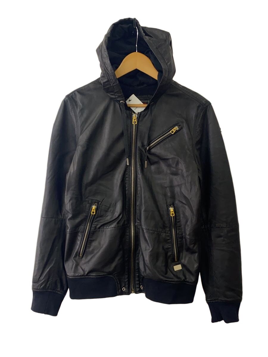 美品 DIESEL レザーパーカー ライダース ジャケット 羊革 皺加工 L7 2334828944917-01.jpg