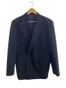 【中古】Jean Paul GAULTIER CLASSIQUE◆ピークドラペル/ダブル/6ボタン/テーラードジャケット/50/ウール/BLK【メンズウェア】