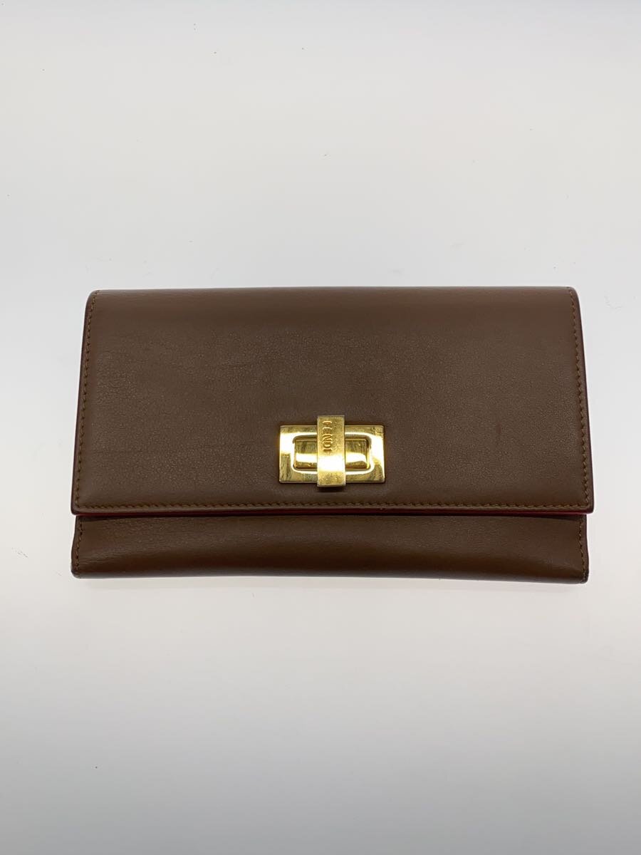 【中古】FENDI◆ピーカブー/長財布/レザー/CML/レディース//【服飾雑貨他】