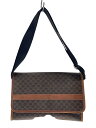 【中古】CELINE◆ショルダーバッグ/レザー/BRW/総柄/M90【バッグ】