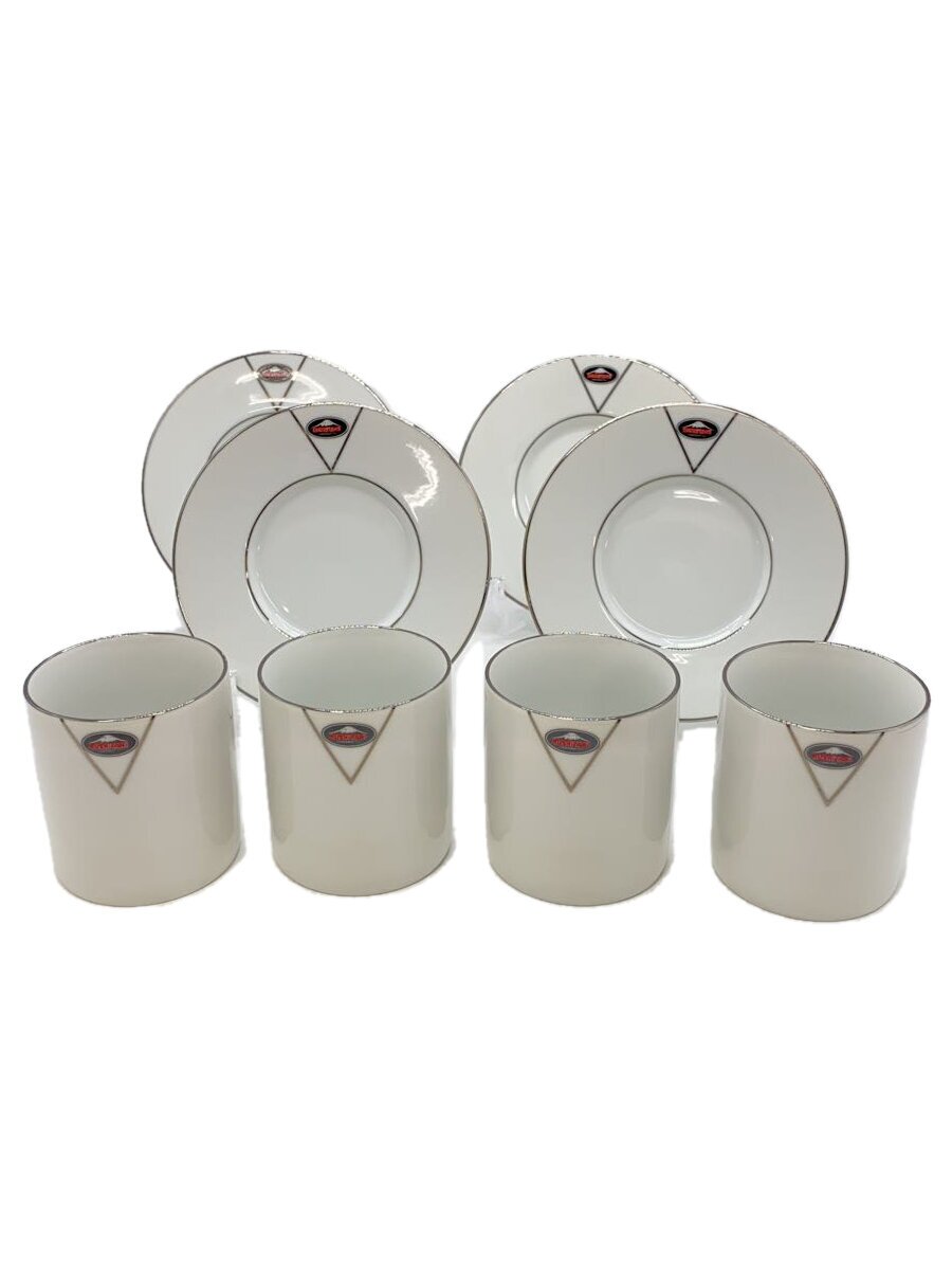 【中古】KUSHITANI◆カップ&ソーサー/4点セット/WHT【キッチン用品】