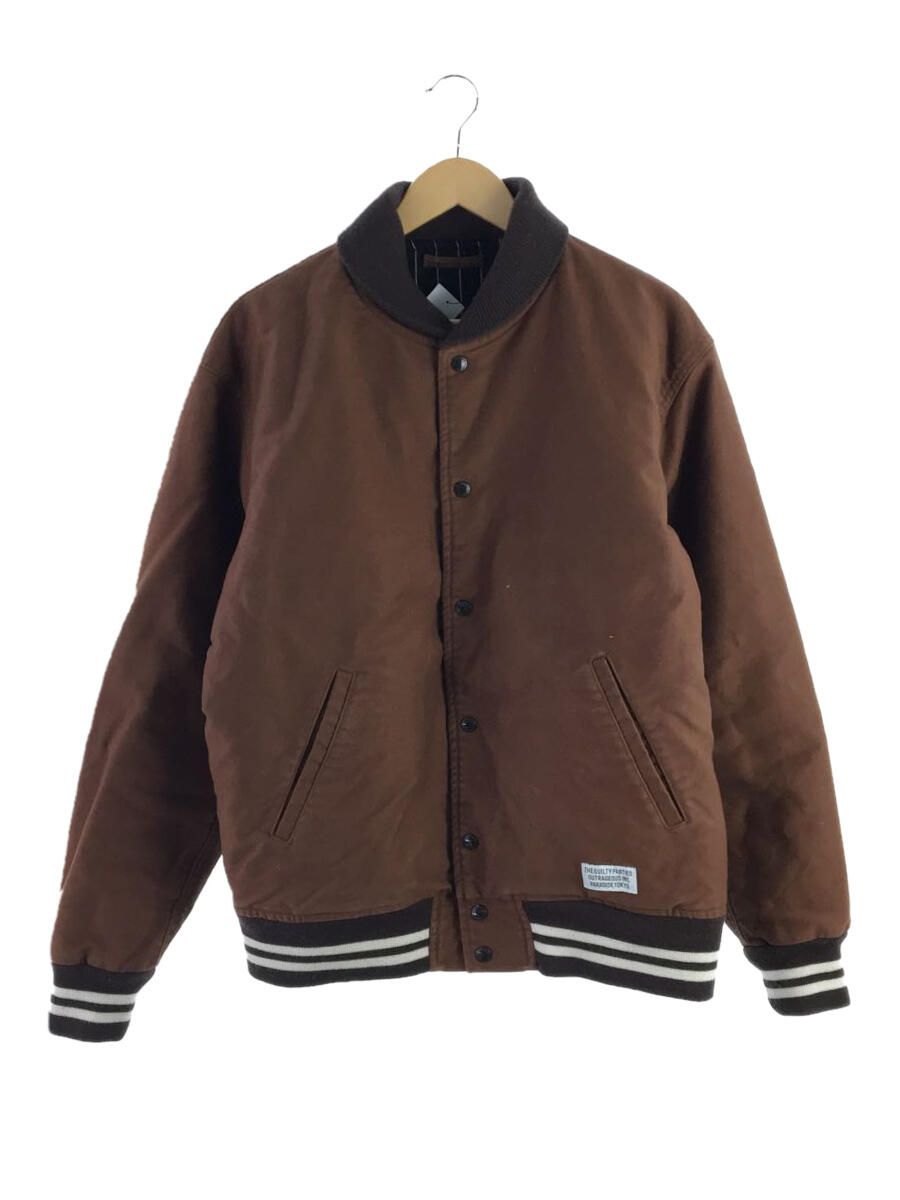 【中古】WACKO MARIA◆スタジャン/XL/コットン/BRW/無地/VARSITY JACKET【メンズウェア】