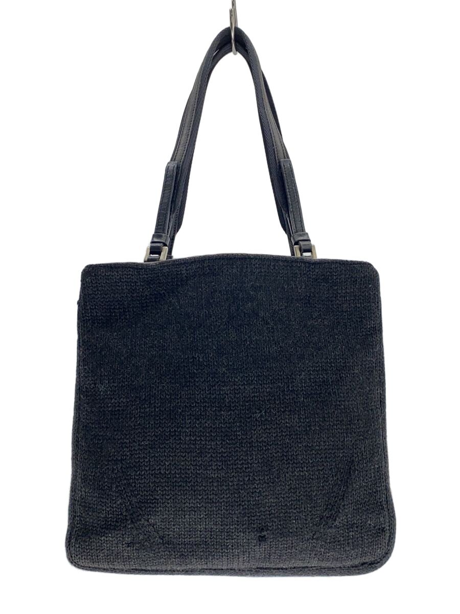 PRADA - 【中古】PRADA◆ハンドバッグ/ウール/BLK/無地/B9446【バッグ】