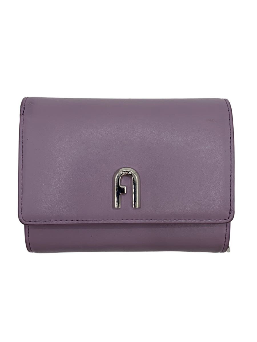 【中古】FURLA◆3つ折り財布/レザー/PUP/無地/レディース/WP00127【服飾雑貨他】