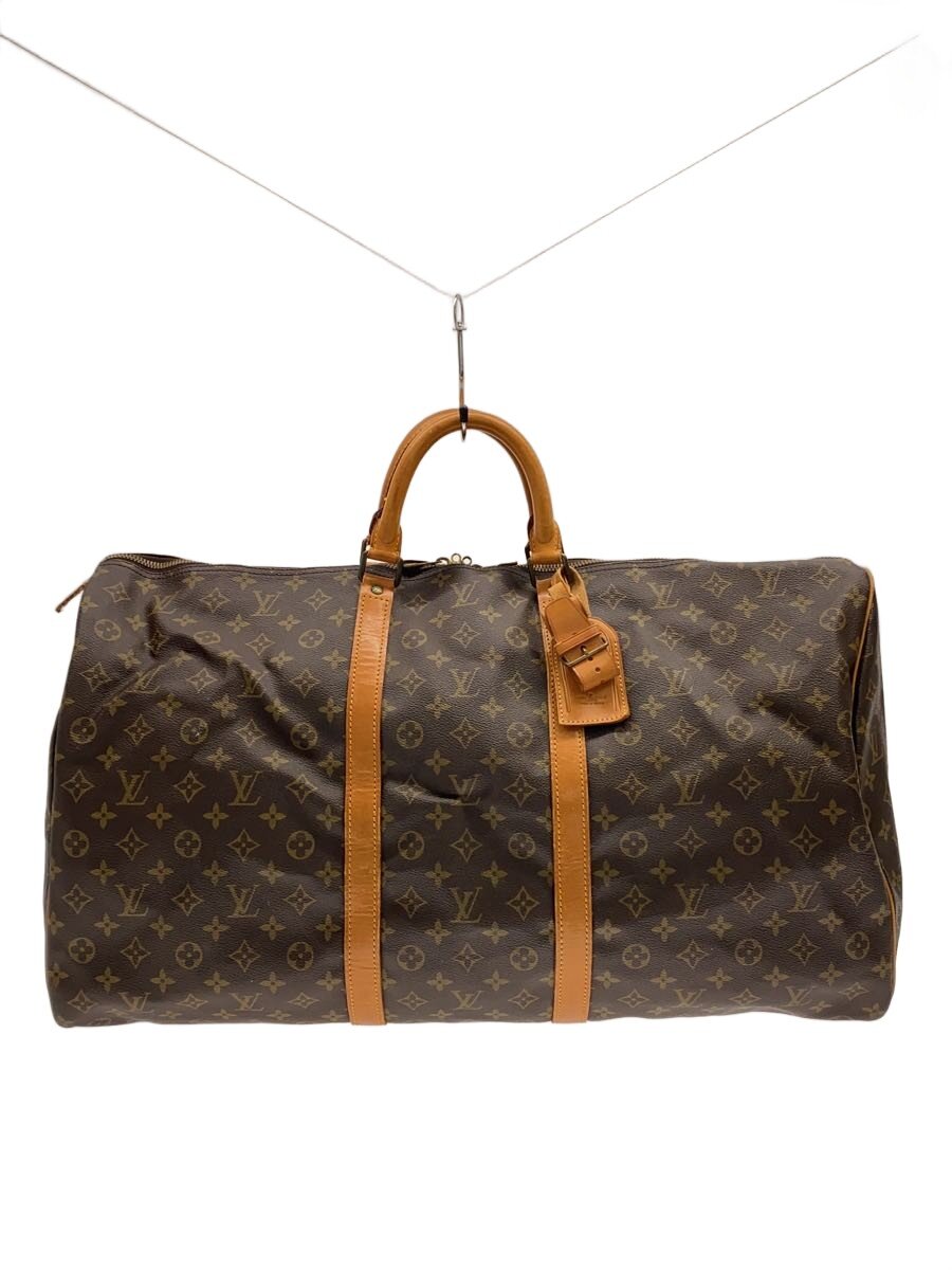 【中古】LOUIS VUITTON◆キーポル60_モノグラム・キャンバス/PVC/BRW【バッグ】