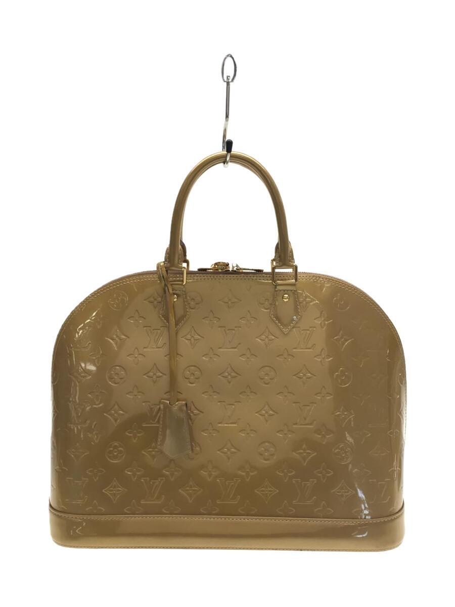 【中古】LOUIS VUITTON◆ヴェルニアルマGM/ハンドバッグ/エナメル/ゴールド/ベージュ/モノグラム/M91753【バッグ】