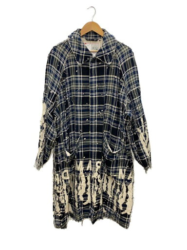 【中古】SEVESKIG◆コート/L/コットン/NVY/チェック/CO-SV-NYA-1002【メンズウェア】 【中古】SEVESKIG◆コート/L/コットン/NVY/チェック/CO-SV-NYA-1002【メンズウェア】