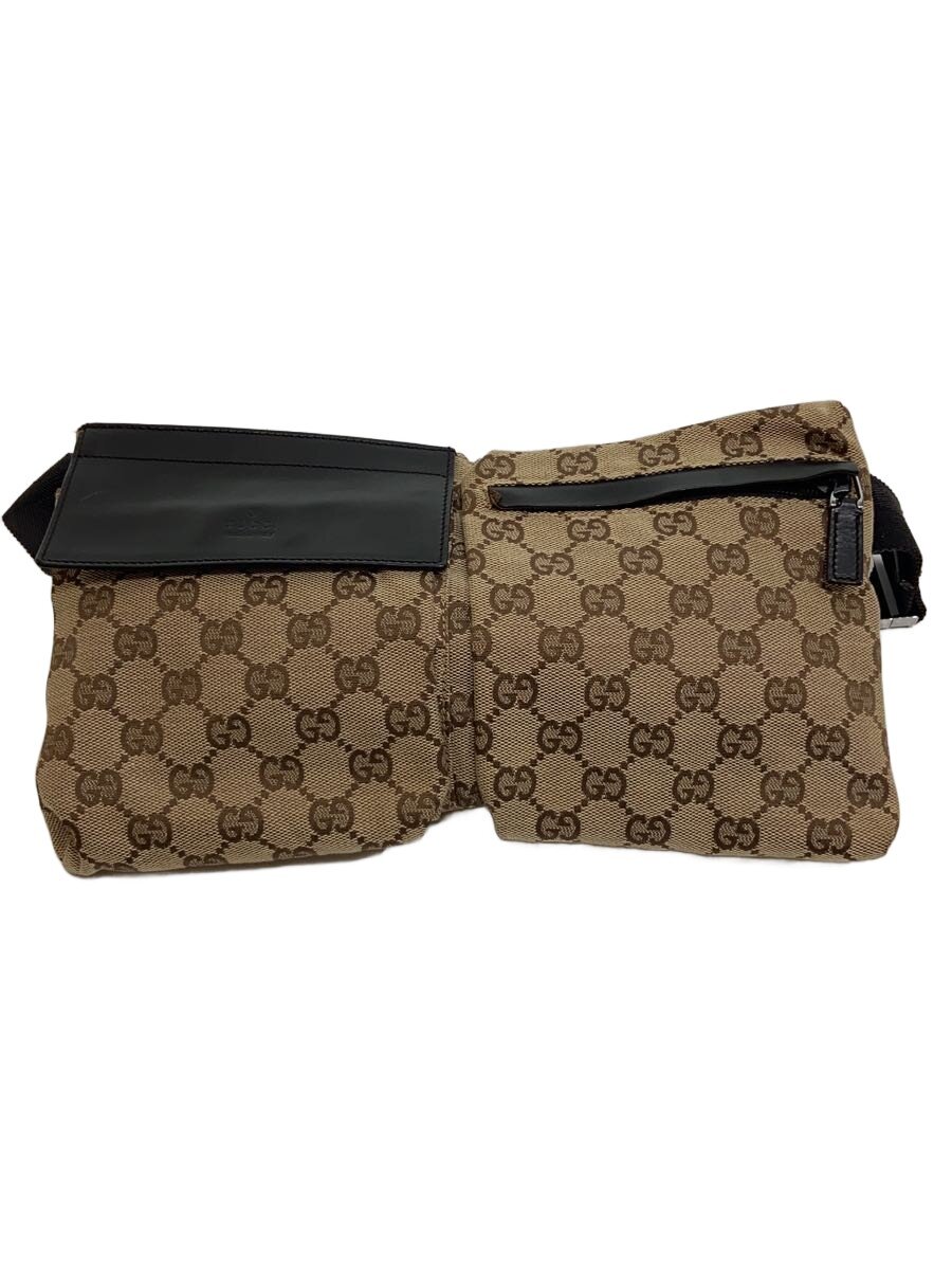 【中古】GUCCI◆GGプラス/ウエストバッグ/キャンバス/BRW/総柄/28566【バッグ】