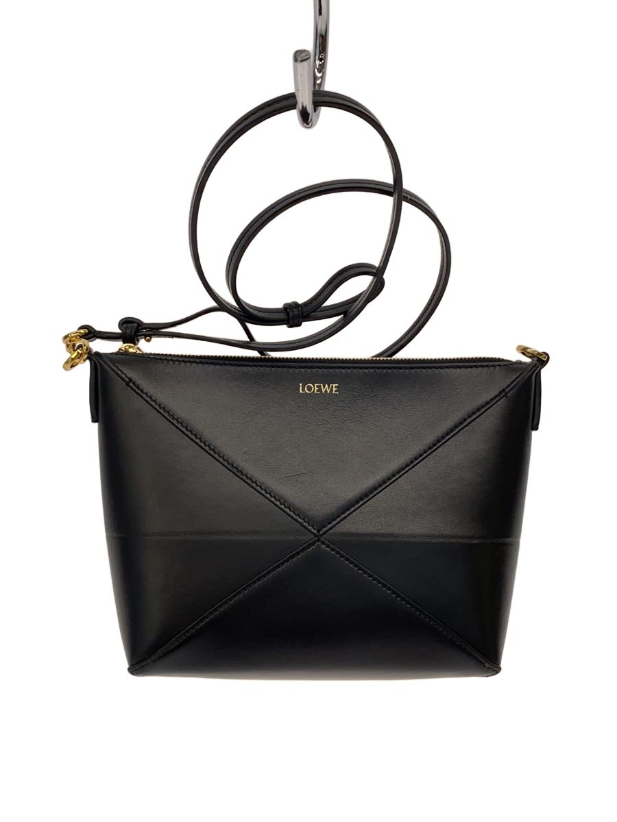 LOEWE - 【中古】LOEWE◆ポーチ/レザー/BLK【バッグ】