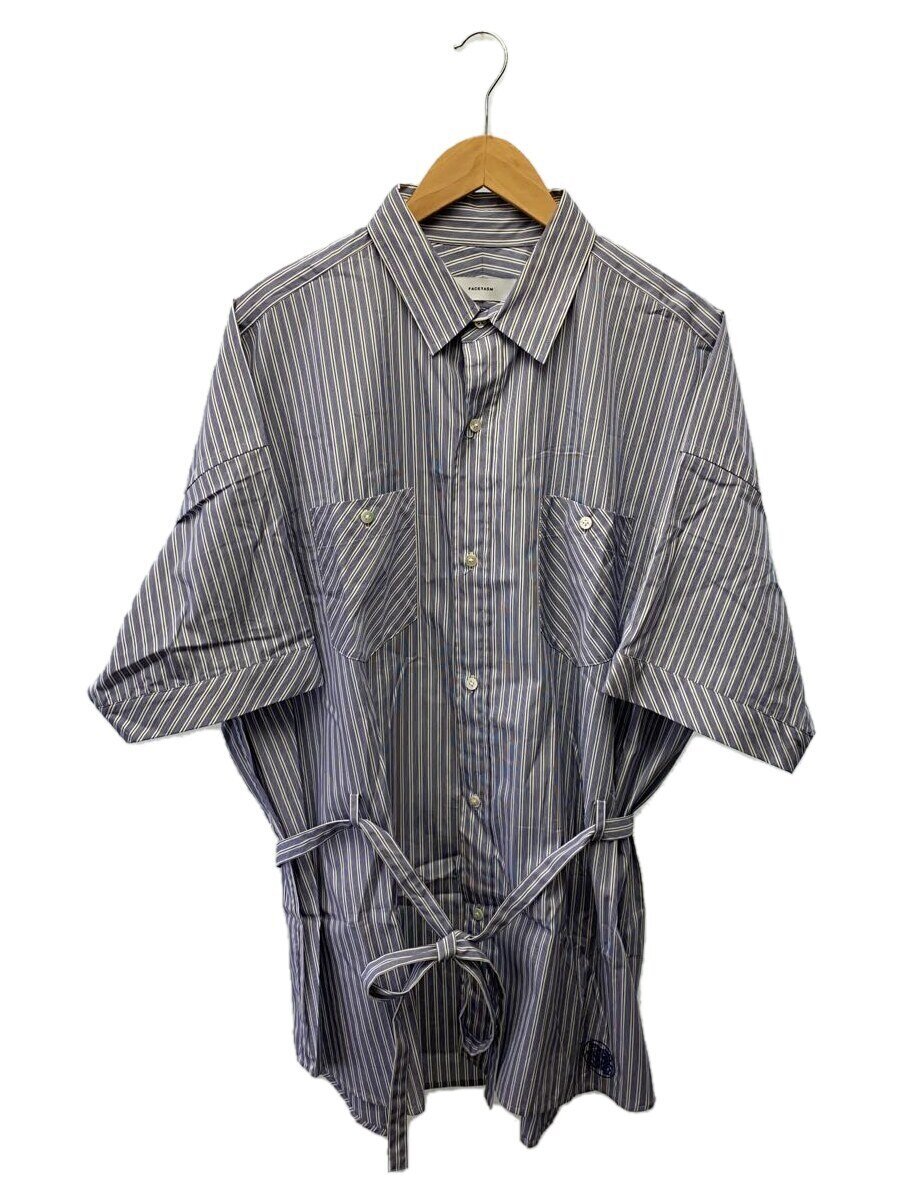 【中古】FACETASM◆ASSYMETRICAL BELTED SHIRT/半袖シャツ/5/コットン/BLU/ABH-SH-U03【メンズウェア】