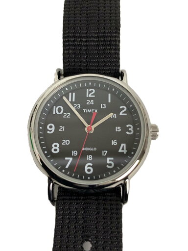 【中古】TIMEX◆クォーツ腕時計/アナログ/ナイロン/ブラック/SS【服飾雑貨他】 【中古】TIMEX◆クォーツ腕時計/アナログ/ナイロン/ブラック/SS【服飾雑貨他】