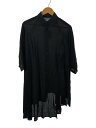 【中古】YOHJIYAMAMOTO+NOIR◆レーヨンロングシャツ/1/--/BLK/NK-B09-201【メンズウェア】