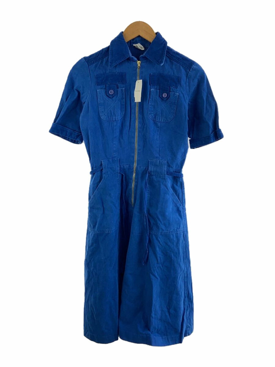 【中古】半袖ワンピース/36/コーデュロイ/BLU【レディースウェア】