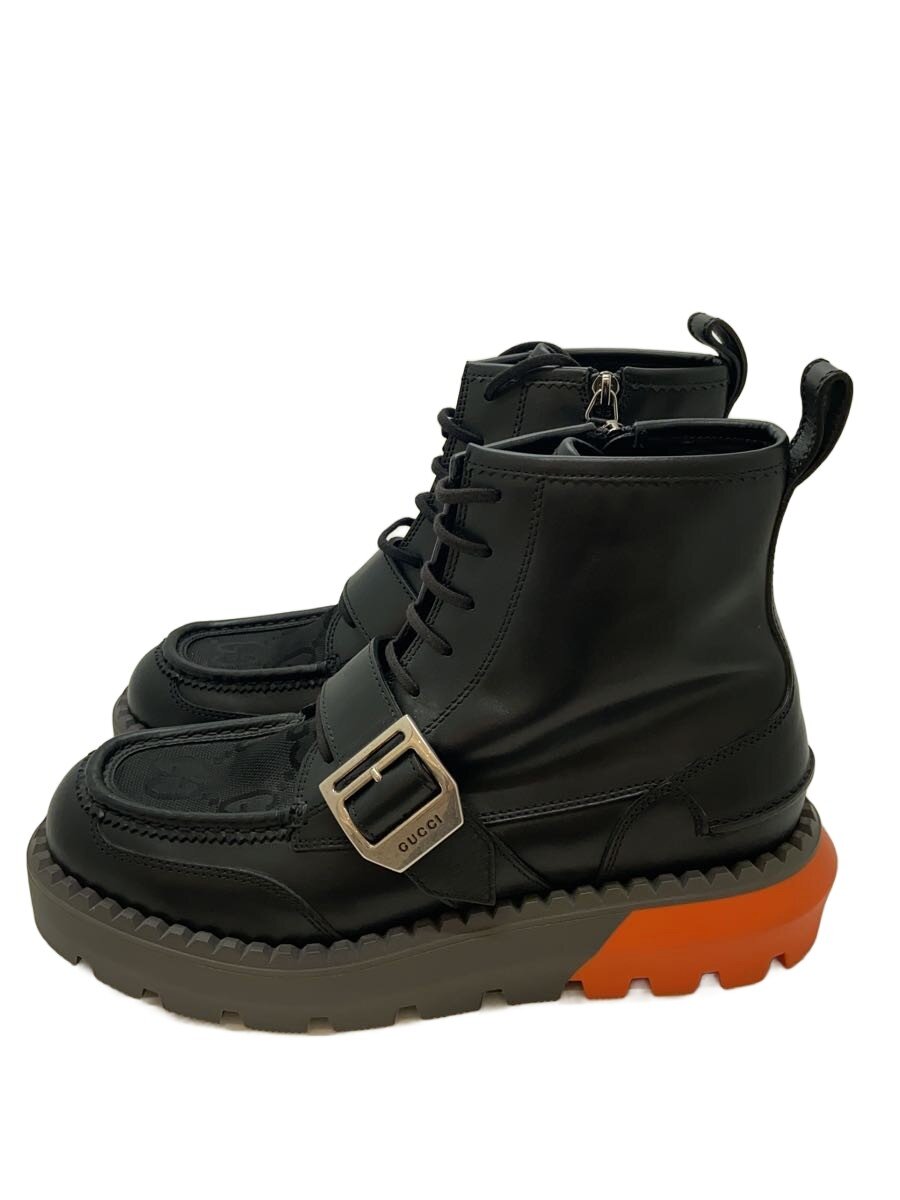 【中古】GUCCI◆グッチ/ブーツ/739867/UK8/レザー/ブラック【シューズ】