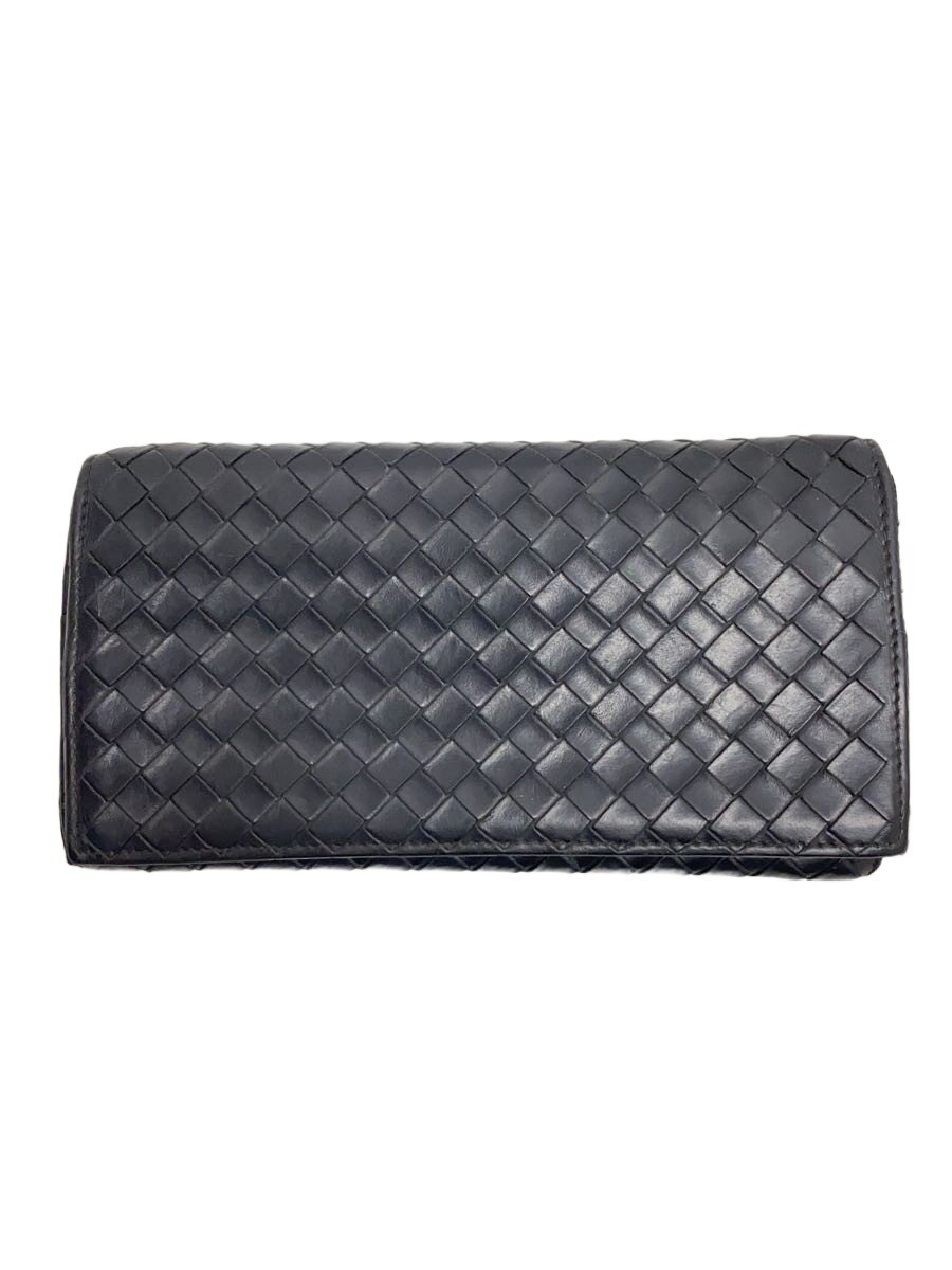 【中古】BOTTEGA VENETA◆イントレチャート/長財布/レザー/BLK/メンズ/156819 V4651 1000【服飾雑貨他】