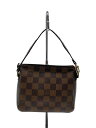 【中古】LOUIS VUITTON◆トゥールス・メイクアップ_ダミエ・エベヌ_BRW/PVC/BRW【バッグ】