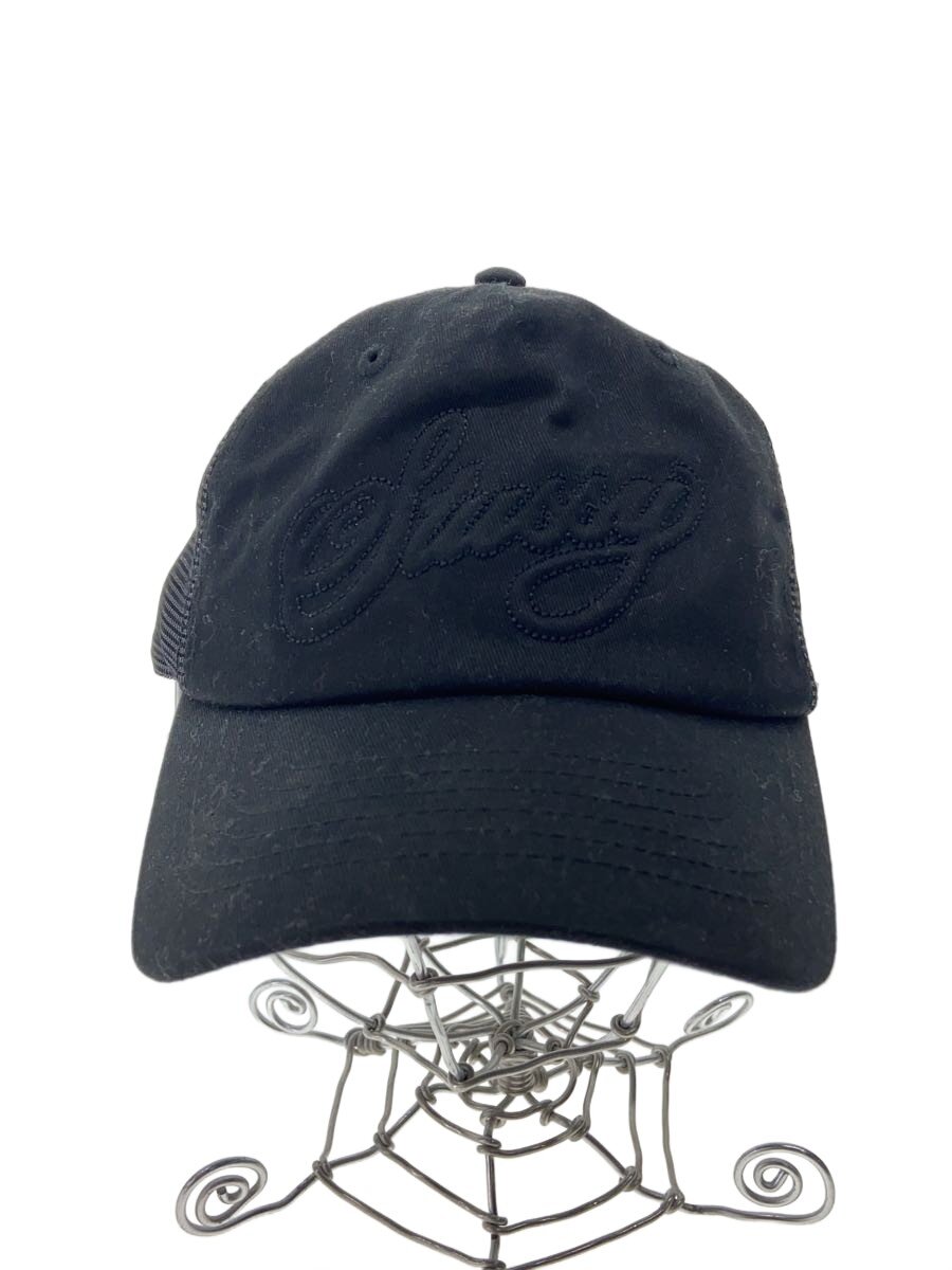 STUSSY◆25FW/STUSSY CURSIVE STITCH SNAPBACK/キャップ/コットン/BLK/メンズ