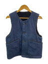 【中古】Engineered Garments◆Over Vest/10oz Broken Denim/裏地ボア/ベスト/XS/コットン/IDG【メンズウェア】