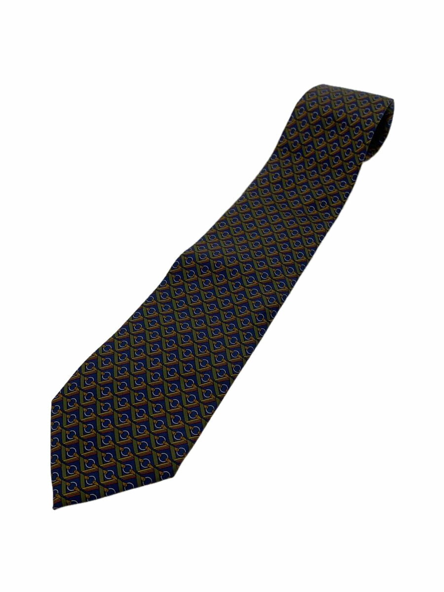 【中古】GUCCI◆ネクタイ/シルク/NVY/総柄/メンズ【服飾雑貨他】
