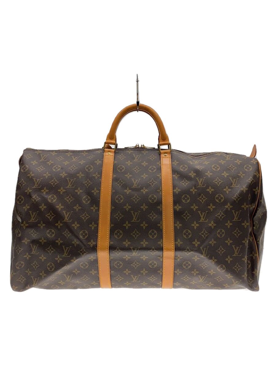 【中古】LOUIS VUITTON◆キーポル・バンドリエール60_モノグラム・キャンバス_BRW/PVC/BRW【バッグ】
