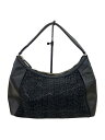 【中古】印傳屋(INDEN-YA)◆トートバッグ/レザー/BLK【バッグ】