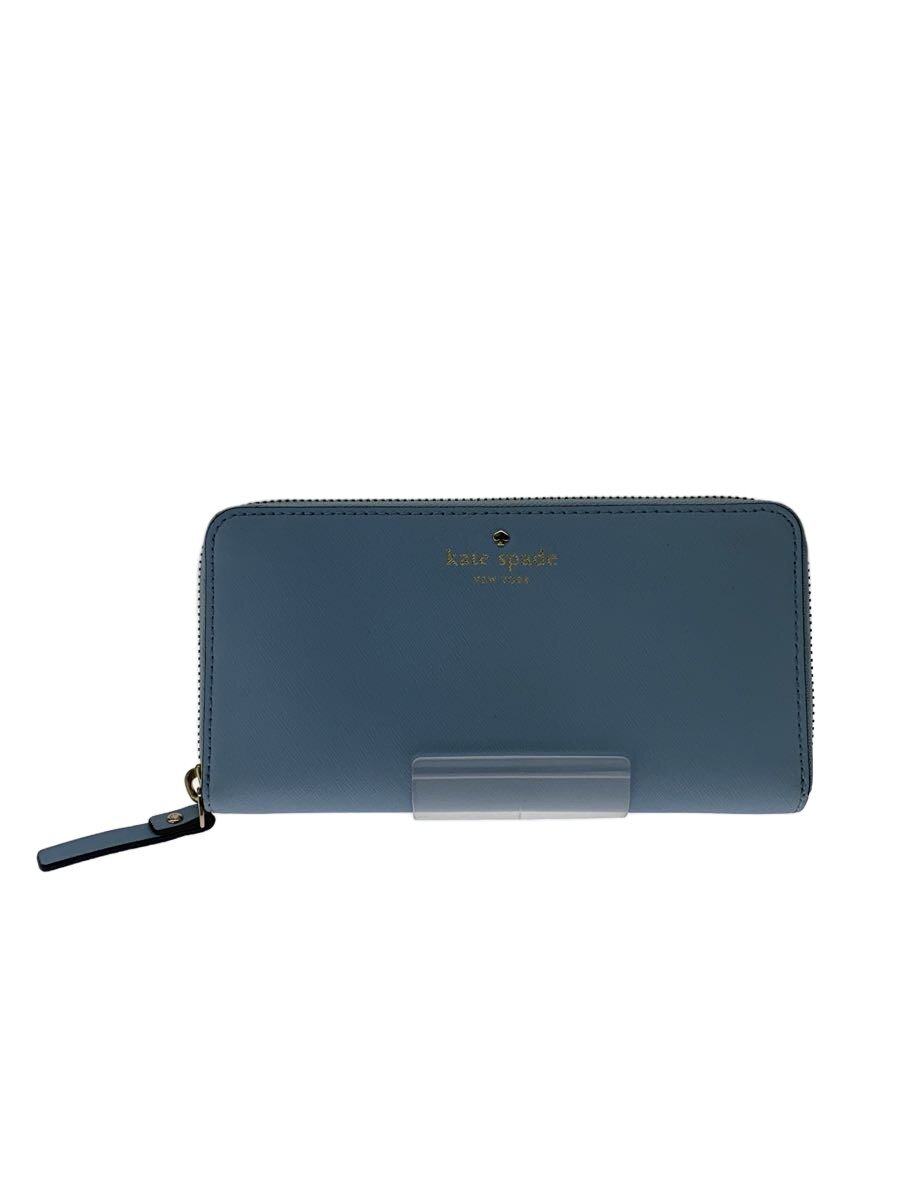 【中古】kate spade new york◆長財布/レザー/BLU/レディース【服飾雑貨他】