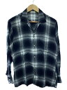 【中古】60s/オープンカラーシャツ/ループカラー/レーヨン/ブラック×ホワイト/白黒/オンブレチェック//【メンズウェア】(4)