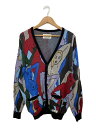 【中古】WACKO MARIA◆カーディガン(厚手)/L/コットン/マルチカラー/総柄【メンズウェア】