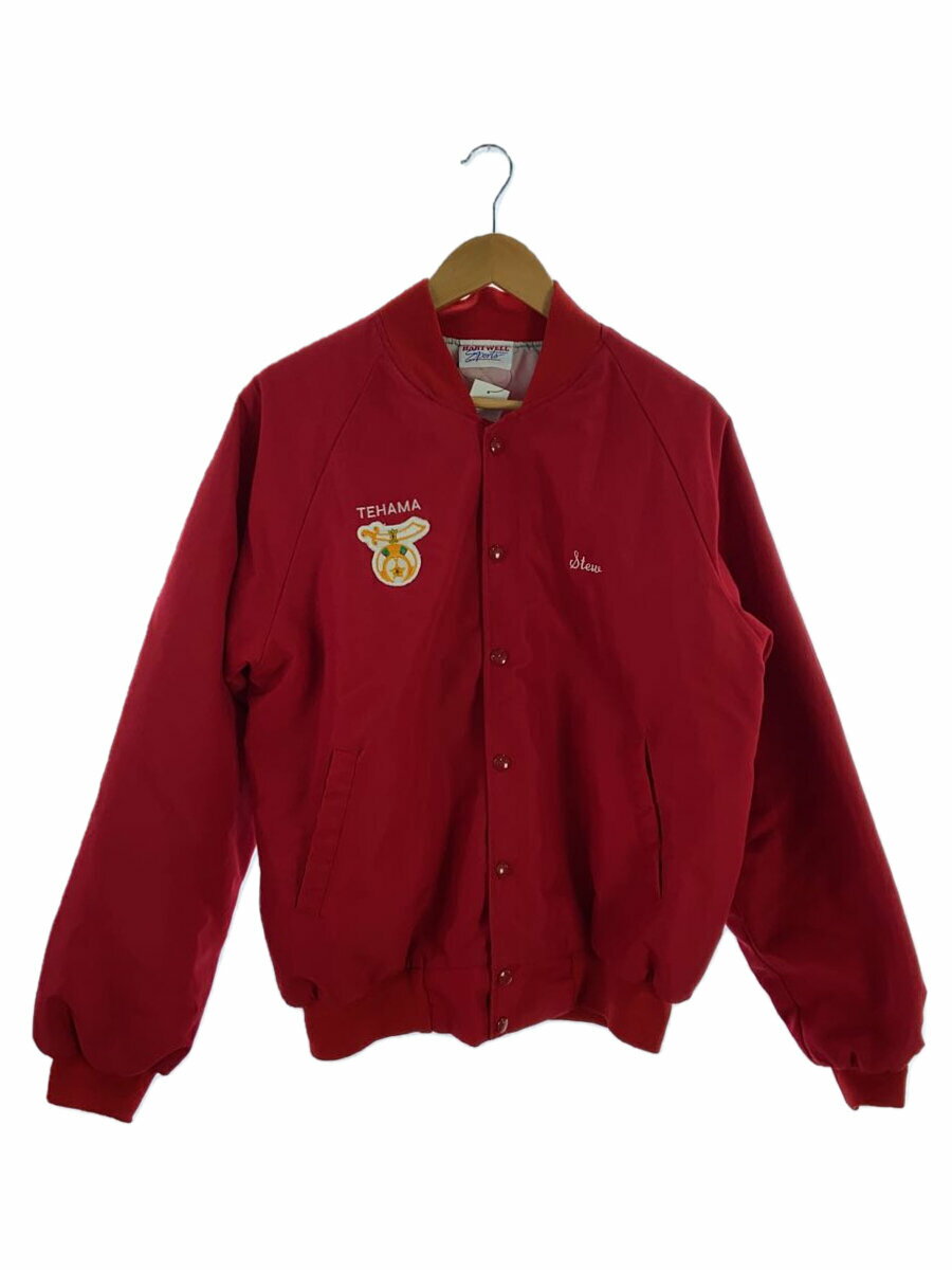 【中古】hartwell◆スタジャン/--/コットン/RED/無地【メンズウェア】