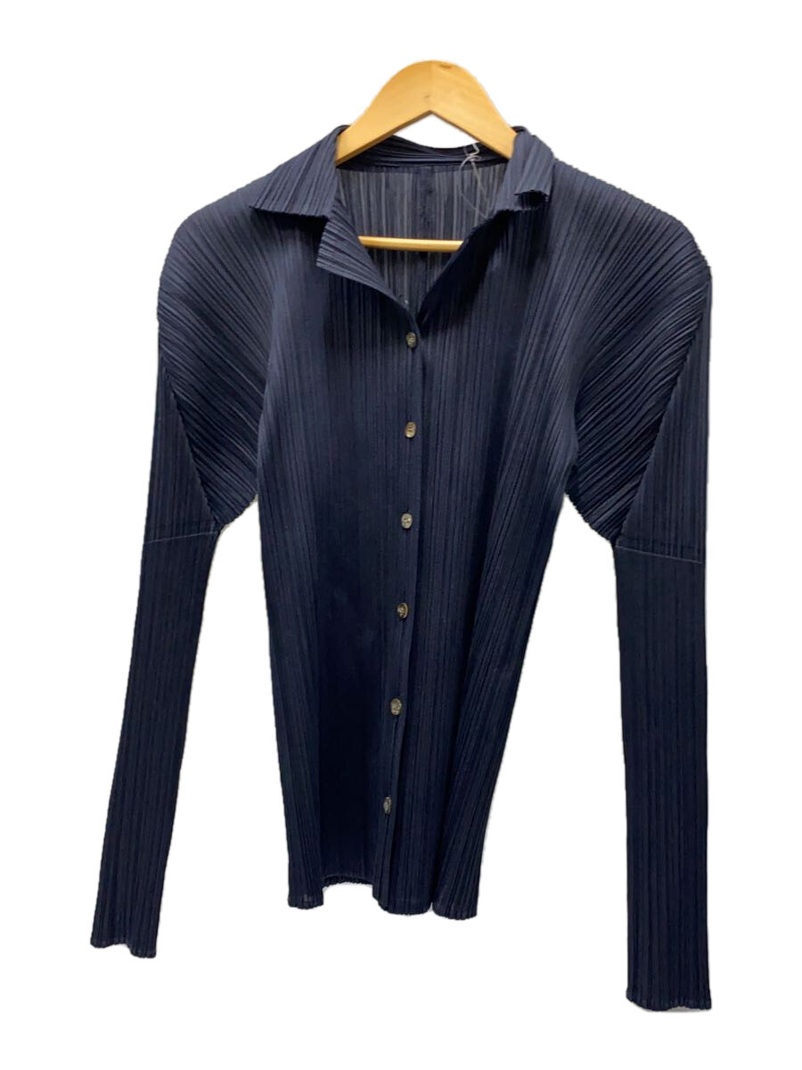 【中古】PLEATS PLEASE ISSEY MIYAKE◆プリーツカーディガン/--/--/NVY/PP05-JJ001【レディースウェア】