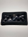 【中古】CHANEL◆長財布/エナメル/BLK/レディース/シャネル/マトラッセ/ブリリアント/パテント【服飾雑貨他】