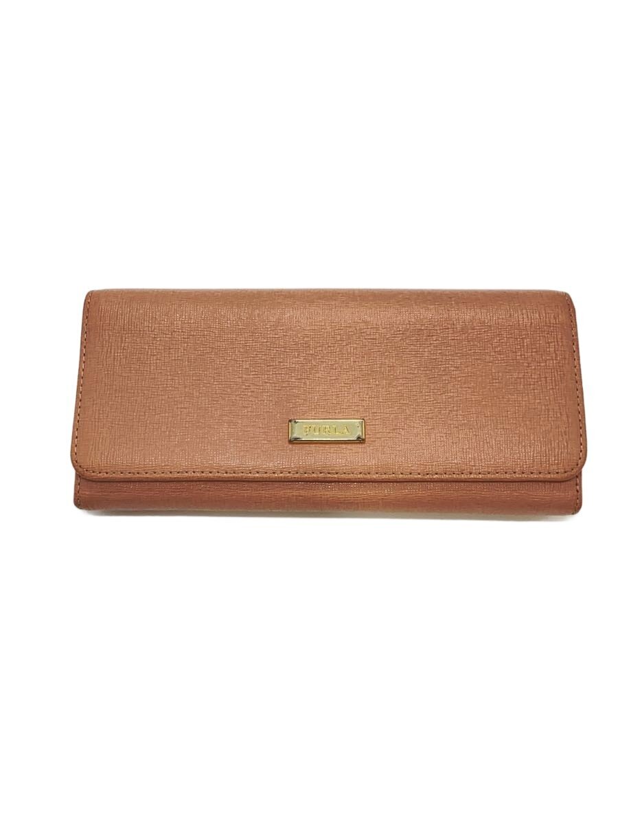 【中古】FURLA◆長財布/レザー/PNK/レ�