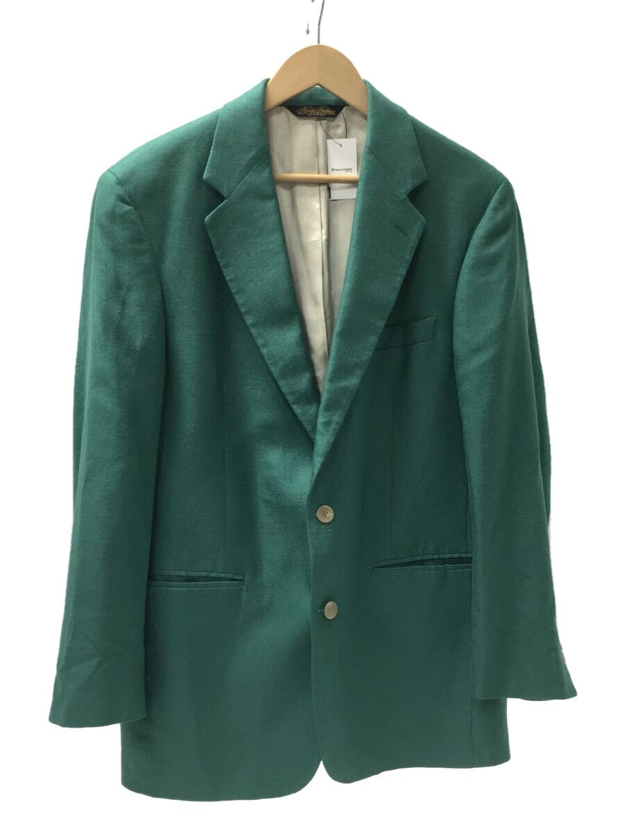 【中古】BROOKS BROTHERS◆ブルックスブラザー2Bテーラードジャケット/--/シルク/GRN/無地/USA製/2ボタン/古着/【メンズウェア】