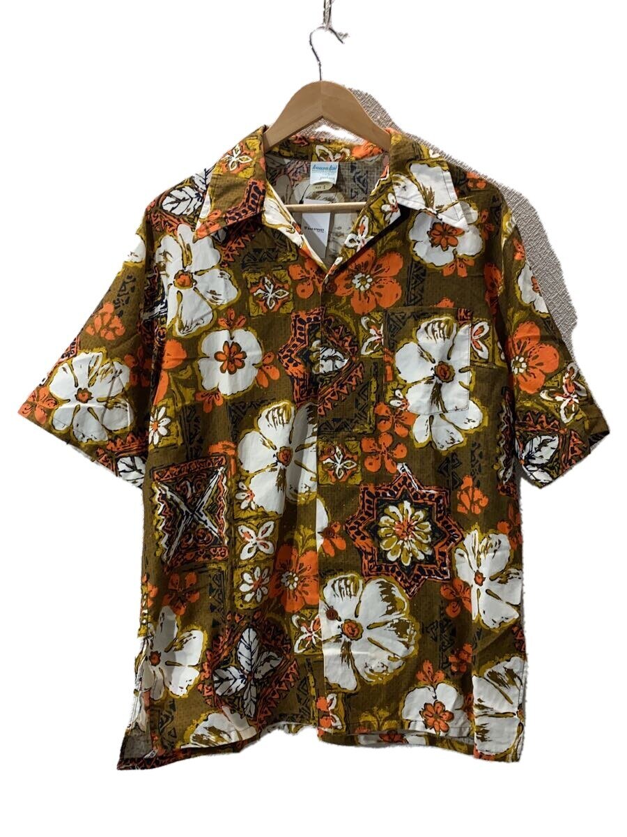 【中古】Jantzen◆70s/usa製/アロハシャツ/L/--/BRW/総柄【メンズウェア】