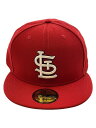 【中古】NEW ERA◆キャップ/7 5/8/コットン/RED/メンズ【服飾雑貨他】