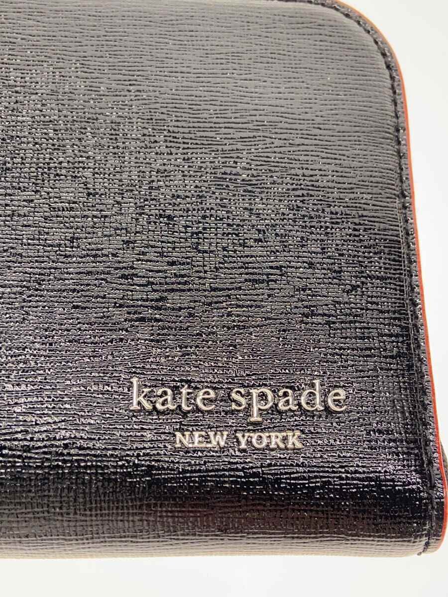 【中古】kate spade new york◆長財布/レザー/BLK/無地/レディース//【服飾雑貨他】