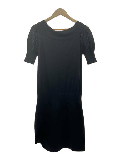 【中古】Cruciani◆イタリア製/半袖ワンピース/44/カシミア/BLK【レディースウェア】 【中古】Cruciani◆イタリア製/半袖ワンピース/44/カシミア/BLK【レディースウェア】