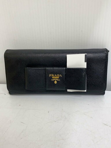 【中古】PRADA◆サフィアーノ/リボン長財布/レザーネロ/BLK/1MH132【服飾雑貨他】 【中古】PRADA◆サフィアーノ/リボン長財布/レザーネロ/BLK/1MH132【服飾雑貨他】