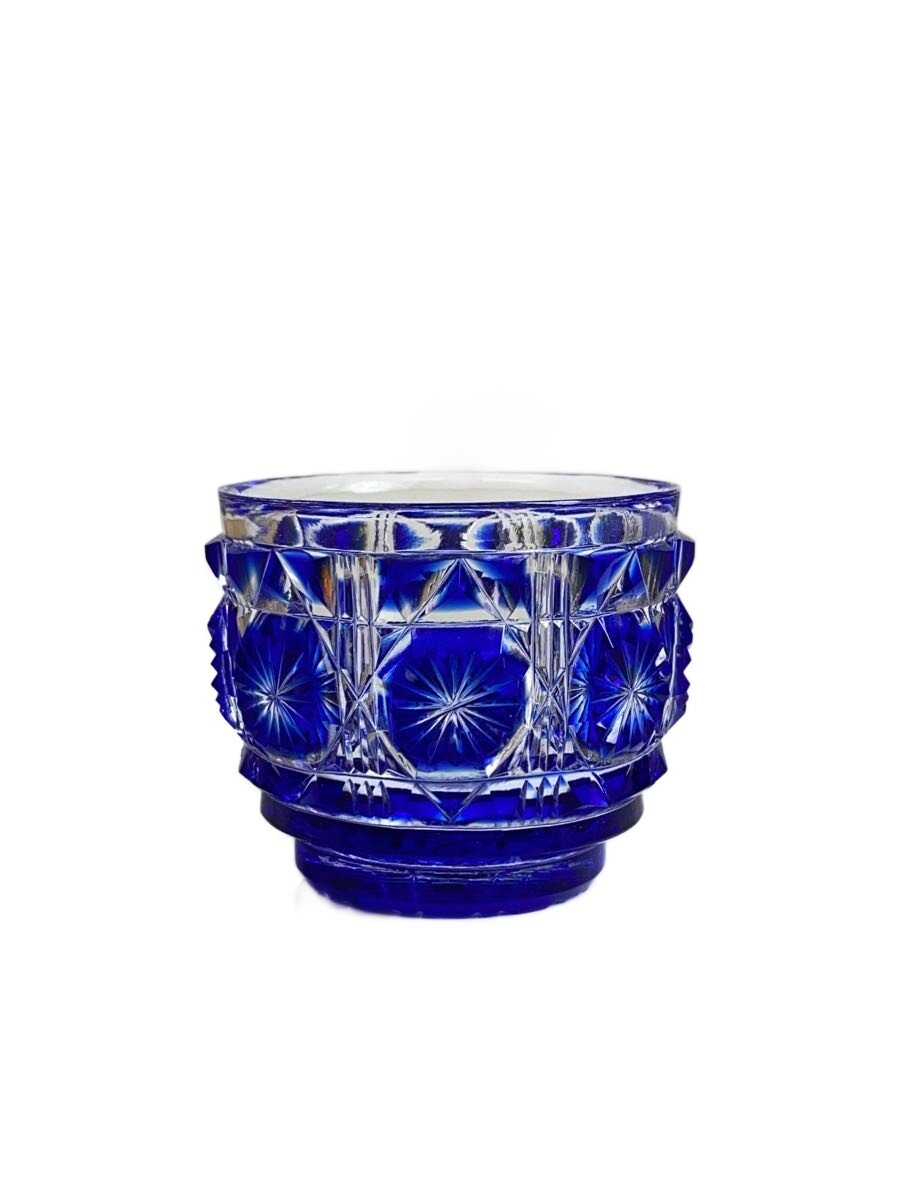 【中古】島津薩摩切子◆復元島津薩摩切子/BLU/猪口//【キッチン用品】