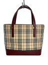 【中古】BURBERRY◆ハンドバッグ/キャンバス/BRW/ノヴァチェック【バッグ】