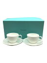 【中古】TIFFANY&Co.◆カップ&ソーサー/4点セット/WHT/Terrace【キッチン用品】