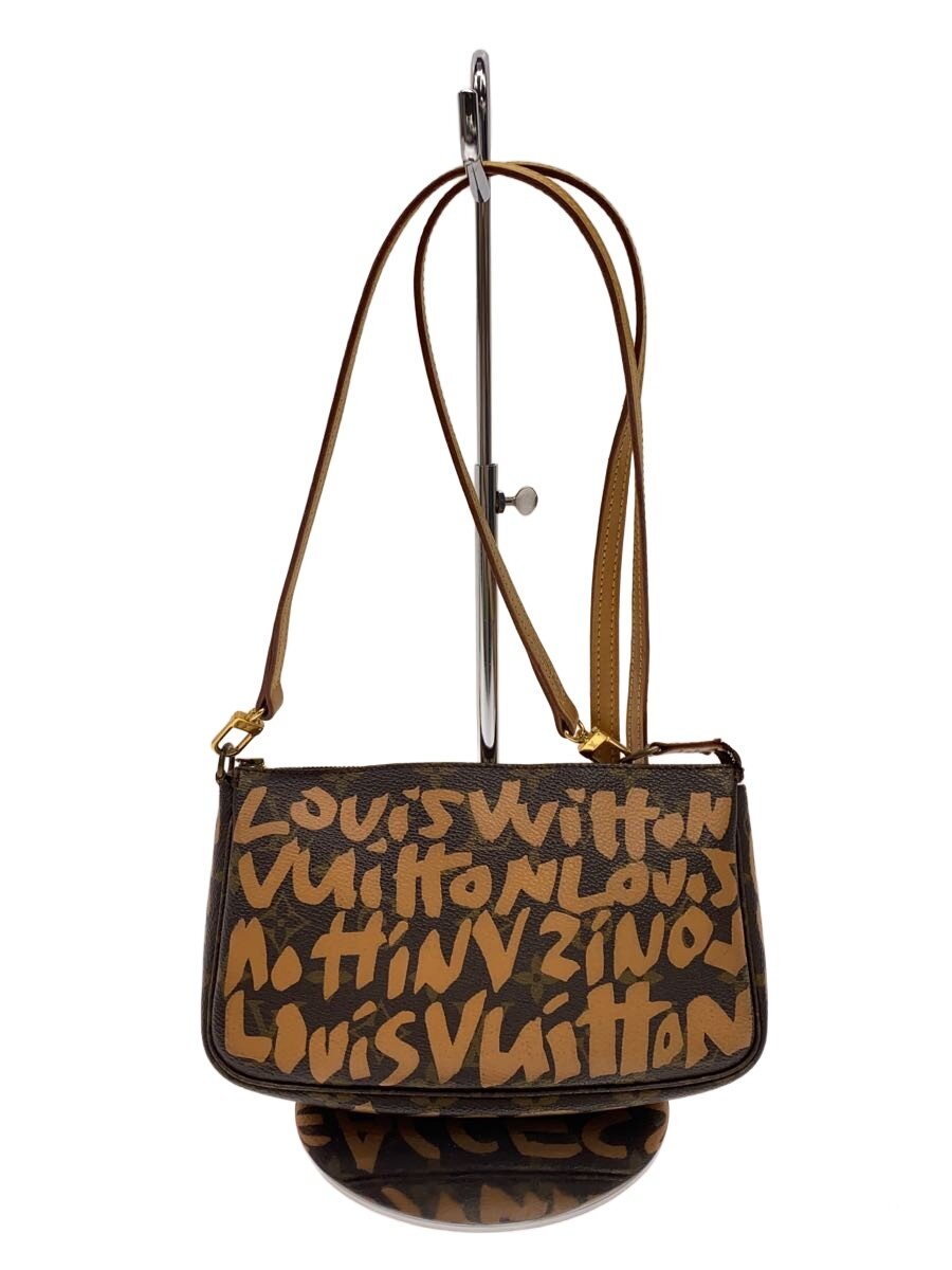 【中古】LOUIS VUITTON◆ポシェット・アクセソワール_モノグラム・グラフィティ/PVC/BRW/M92193【バッグ】