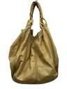 【中古】MIU MIU◆バッグ/レザー/BEG/無地/ステッチ/ピンクベージュ/内側破れ有//【バッグ】