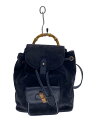 【中古】GUCCI◆リュック/レザー/NVY//【バッグ】